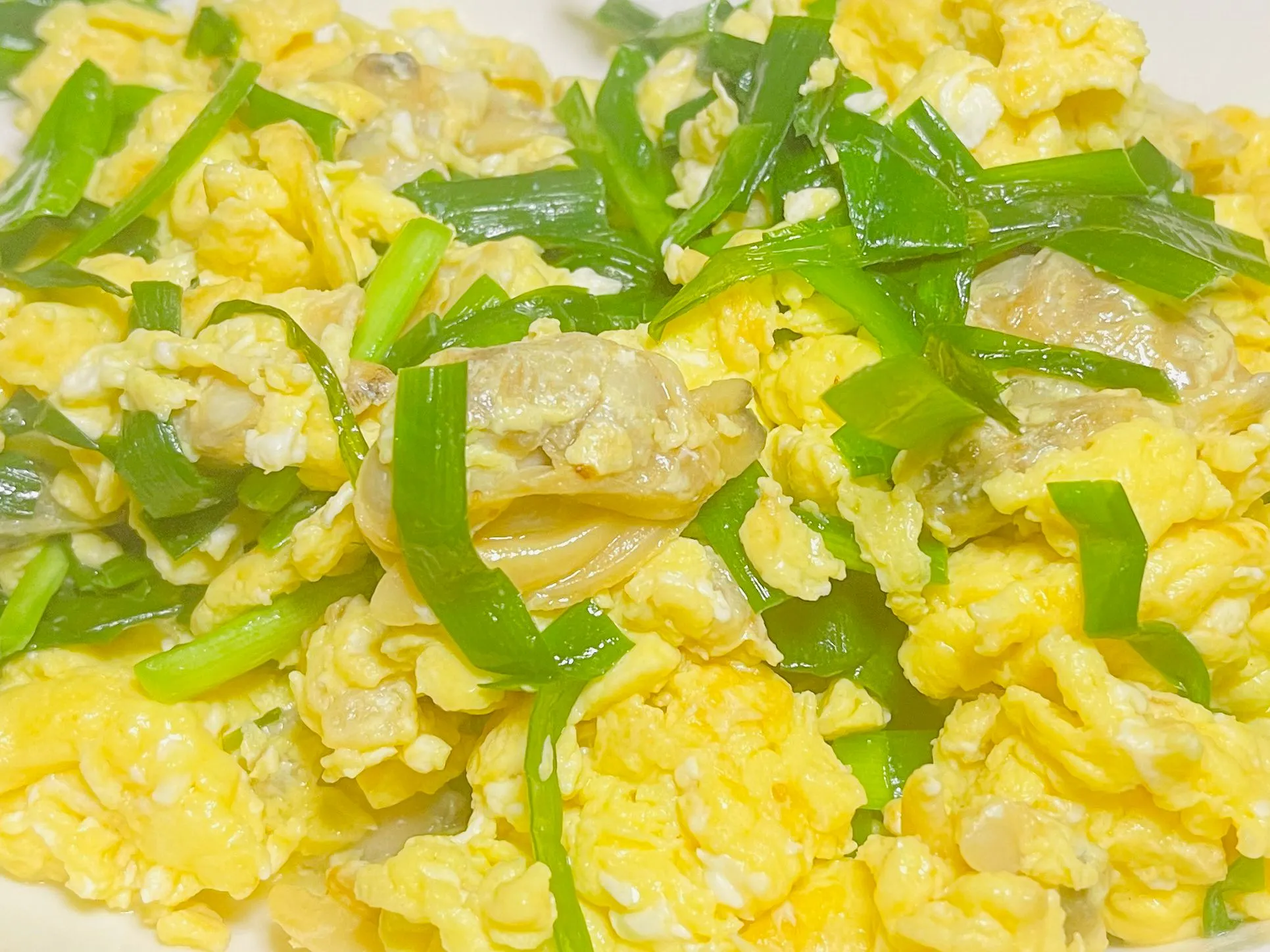 Soft scrambled eggs with fresh oyster meat and chopped green chives at 面滋味 Tasty Noodle House, a Chinese Restaurant in Plano